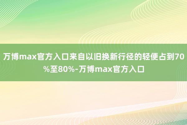 万博max官方入口来自以旧换新行径的轻便占到70%至80%-万博max官方入口