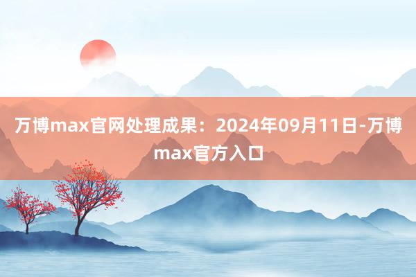 万博max官网处理成果：2024年09月11日-万博max官方入口